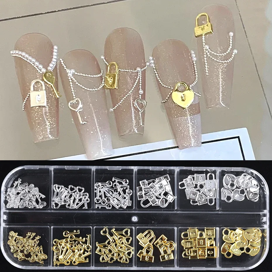 Gold Foil Flakes - 12 Gitter Gold Silber Metall Schloss