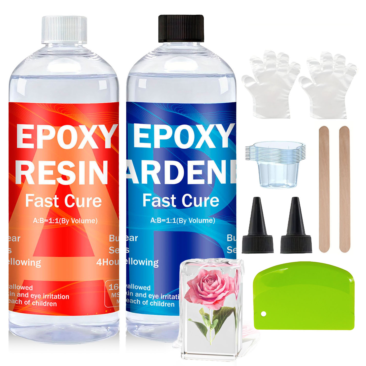 Resin Jewelry Kit - Klares Epoxidharz-Set 8oz/16oz/32oz Blasenfrei Anti-Vergilbung Selbstnivellierend
