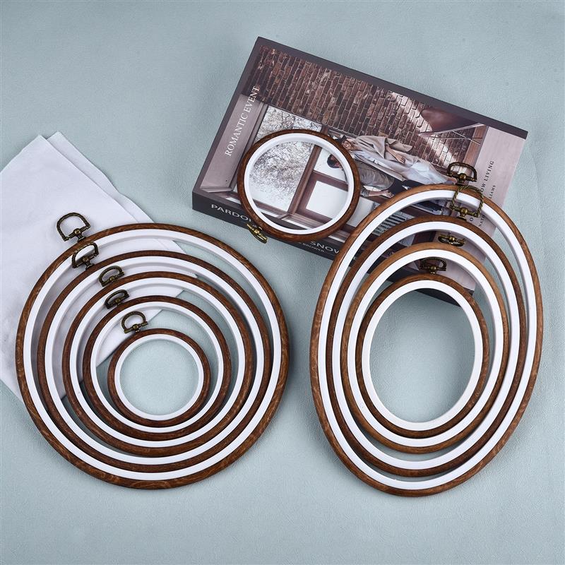 Wood Ring Blank - Nähwerkzeug Runde Ovale Holz-Stickrahmen Set Farbige