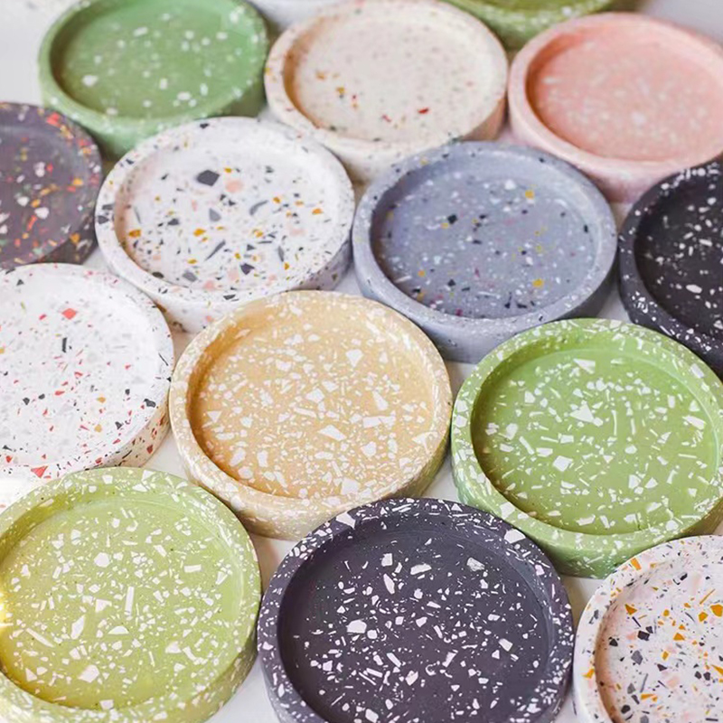 Coaster Mold Round - Runde Tablett Zement Formen Silikon Formen