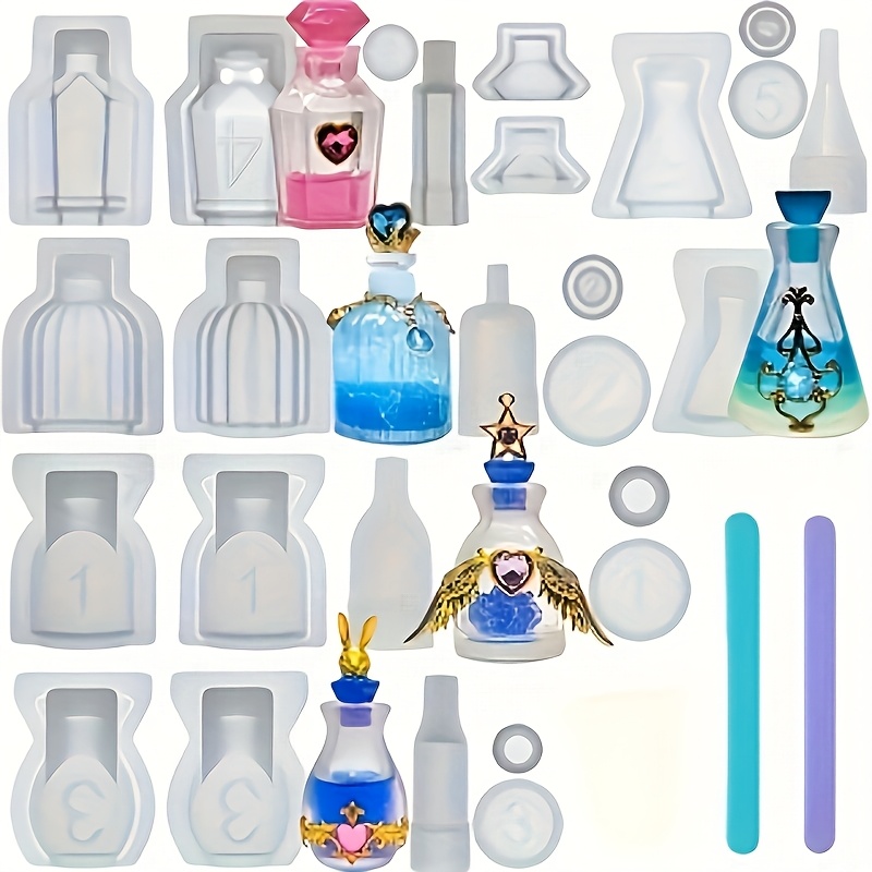Resin Jewelry Kit - Ein Set aus 5 Parfümflaschen-Silikonformen aus