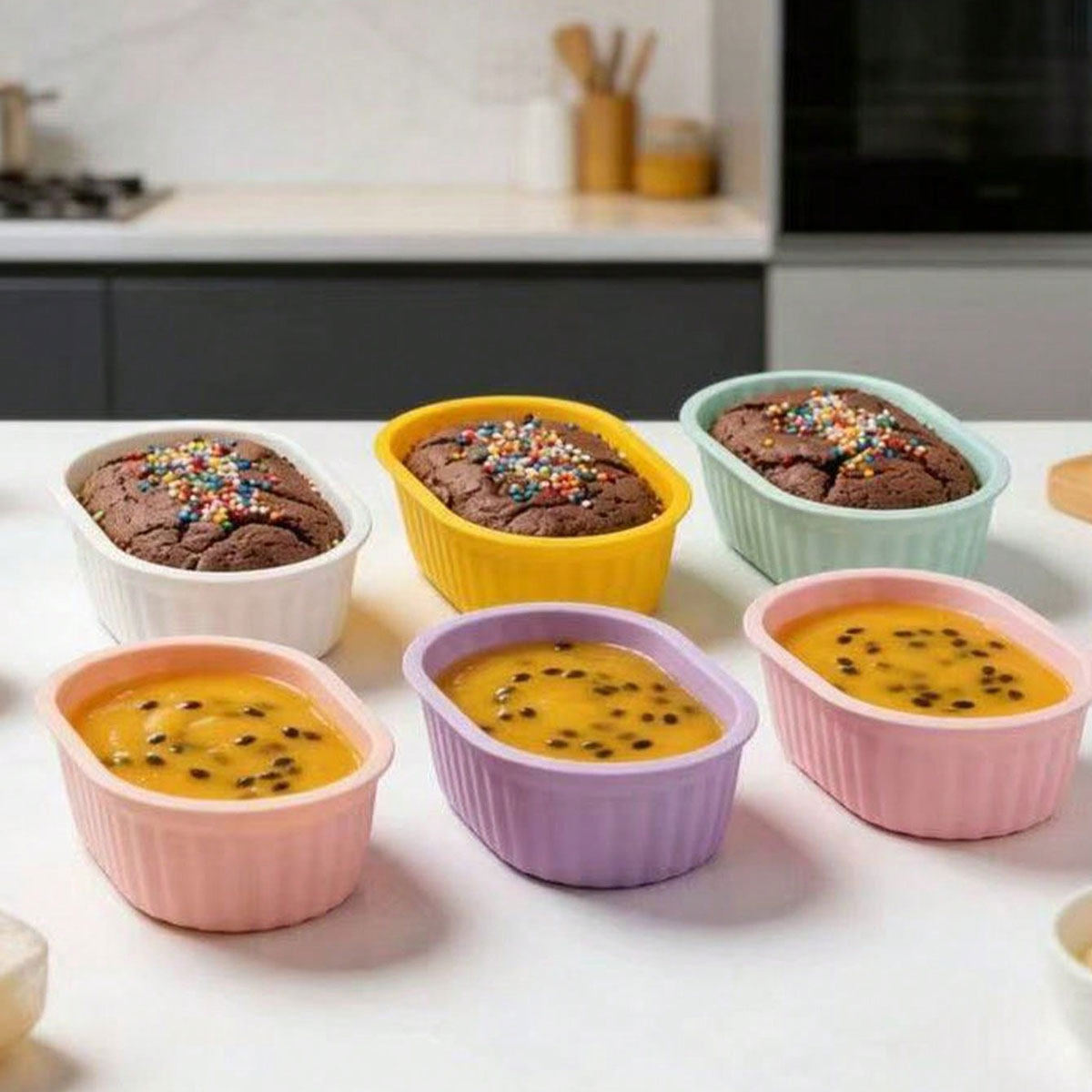Mixing Cup Silicone - Silikon-Dessert-Cupcake-Form, kleine ovale Brot- und Käseform,
