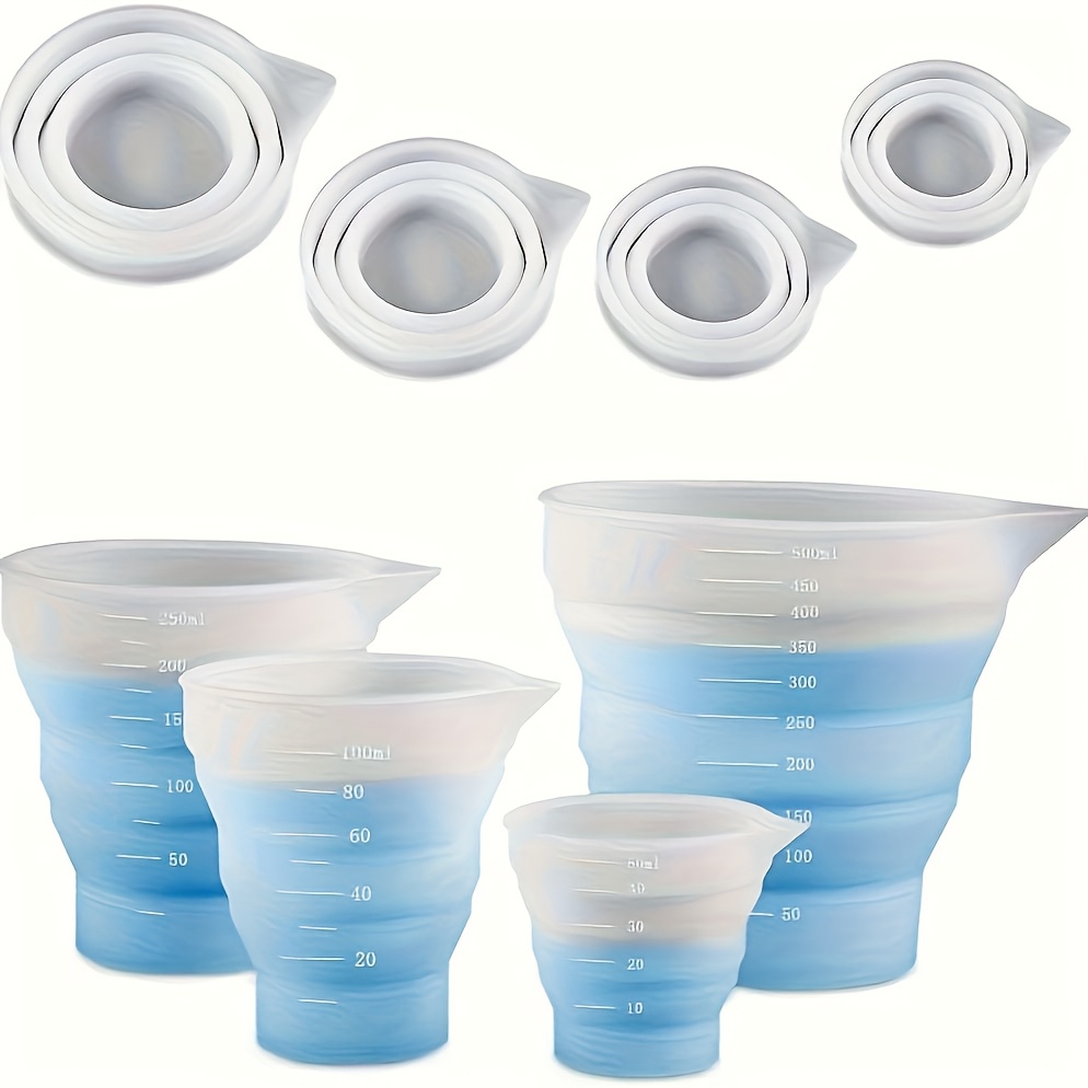 Mixing Cup Silicone - 50–500 ml faltbarer Silikon-Messbecher, tragbarer Flüssigkeitsbehälter