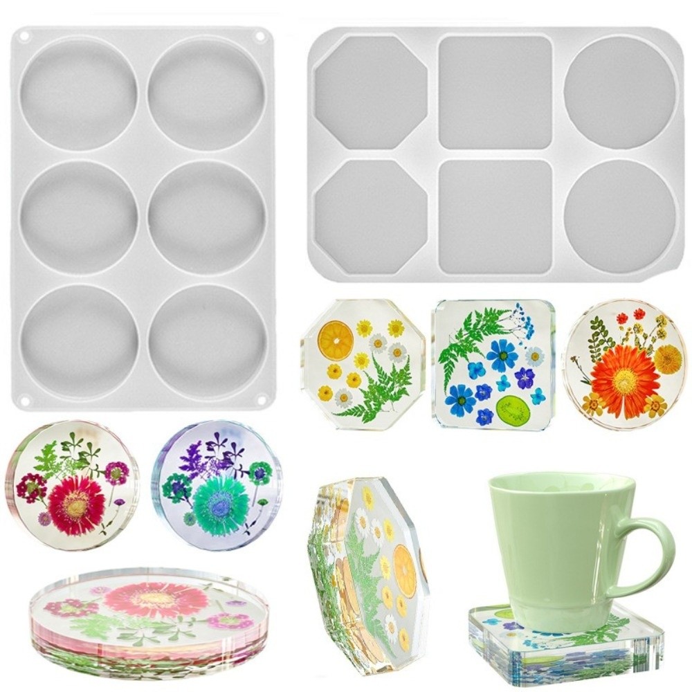 Coaster Mold Round - Kreative Untersetzer Silikonform Rund Geometrisch DIY