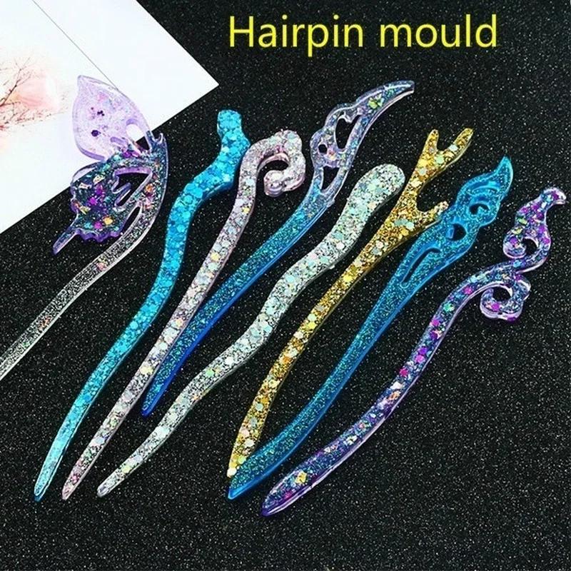 Resin Craft Supplies - Neue Transparente Haarnadel Silikon Spezielle Form