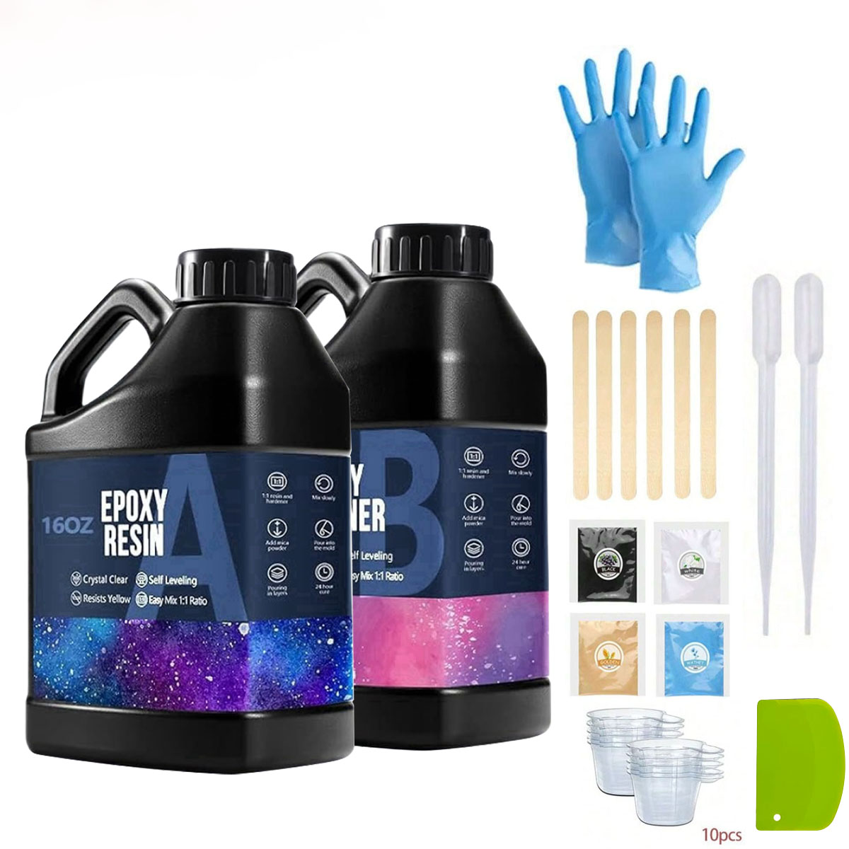 Resin Jewelry Kit - 1000 ml kristallklares Epoxidharz-Set, keine Vergilbung,