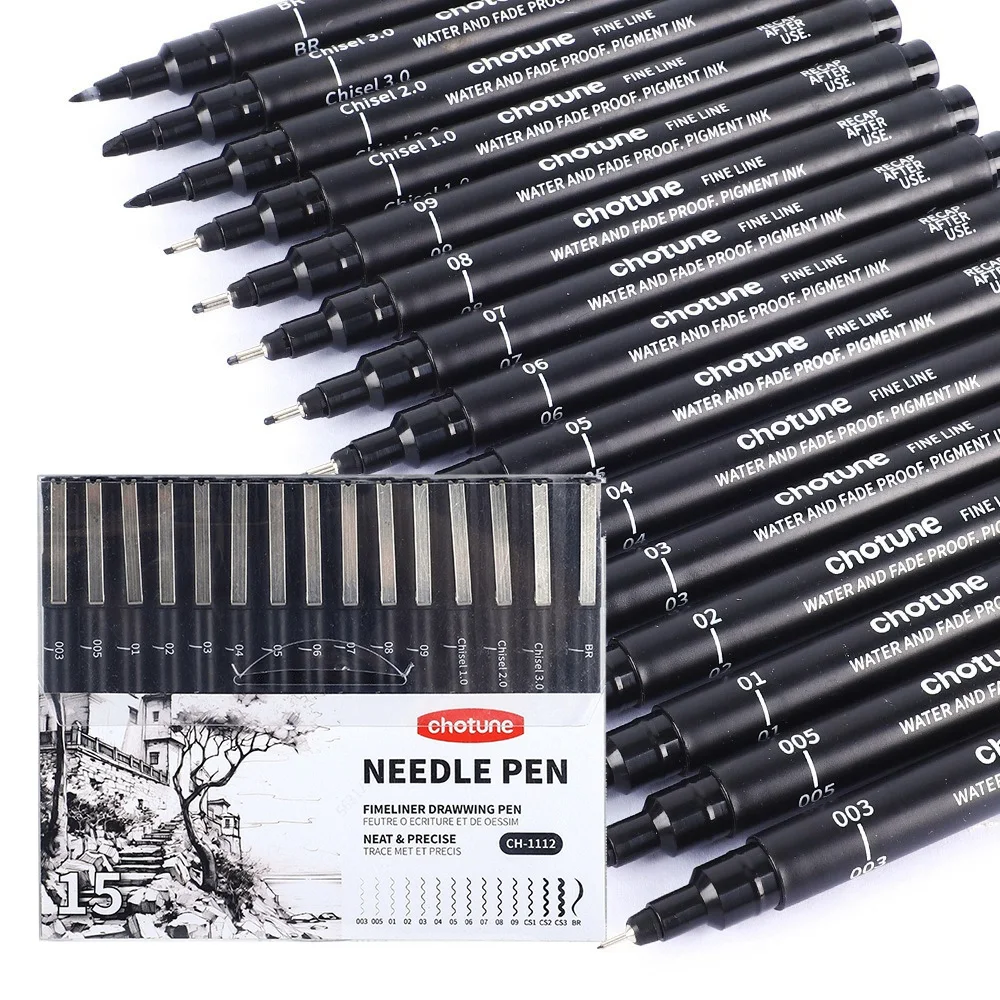 Schwarze Mikrostifte, 15 Größe – Copic Marker Sketch Bewertung und Preis