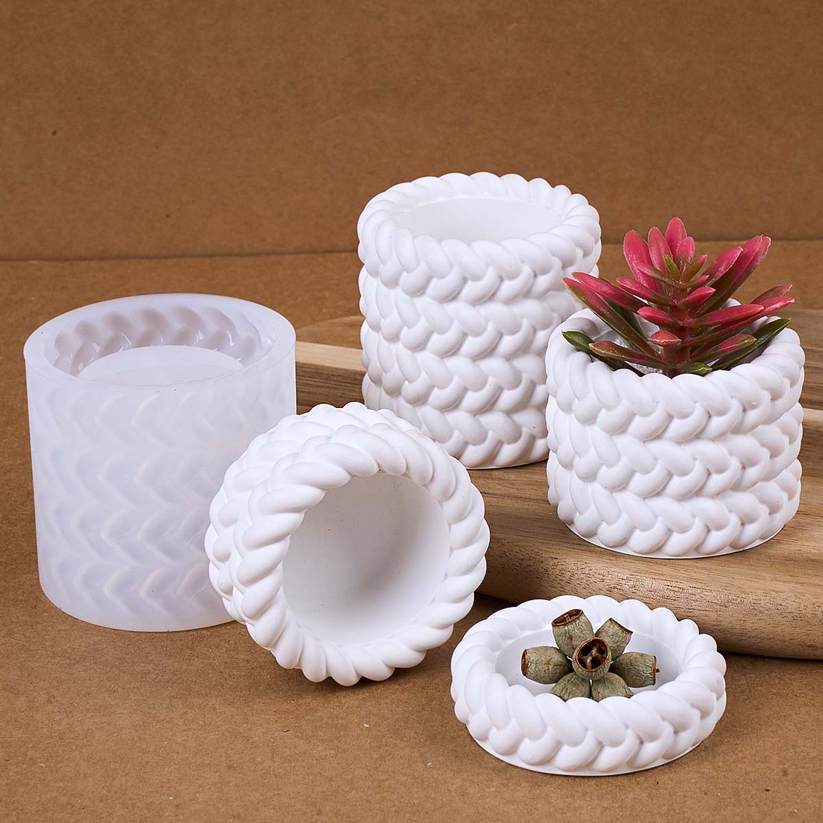1/2/3/4 Etagen Hanfseil Kerze  – Coaster Mold Round Bewertung und Preis