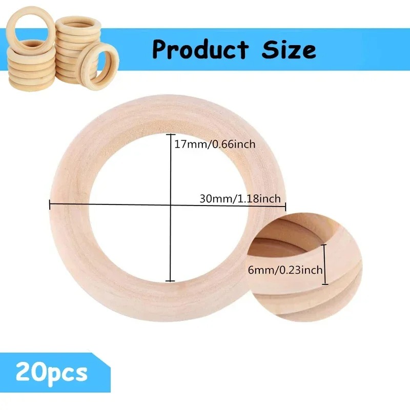 20 Stück 30mm Unbehandelte Gla – Wood Ring Blank Bewertung und Preis
