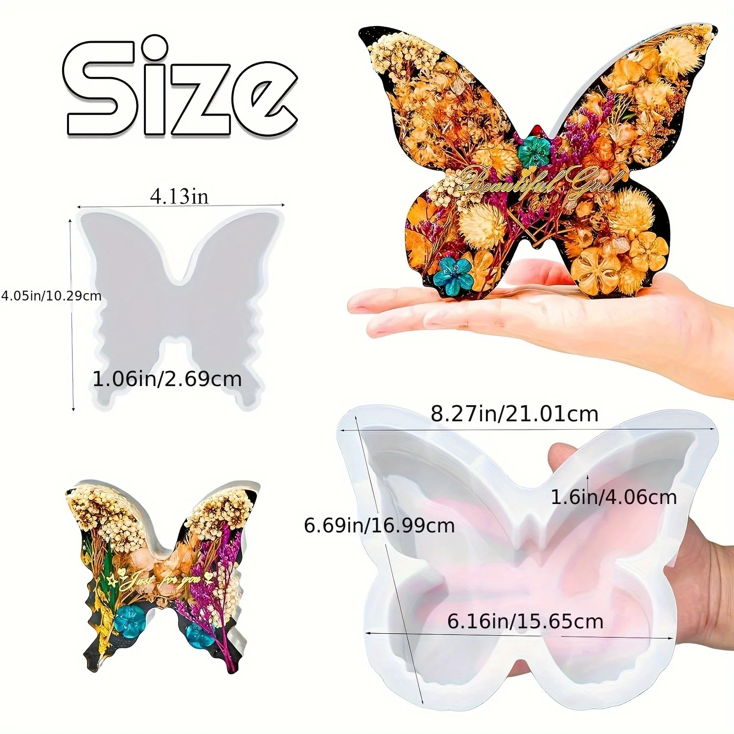 Zwei Größen Schmetterlingsharz – Flower Preservation Resin Bewertung und Preis