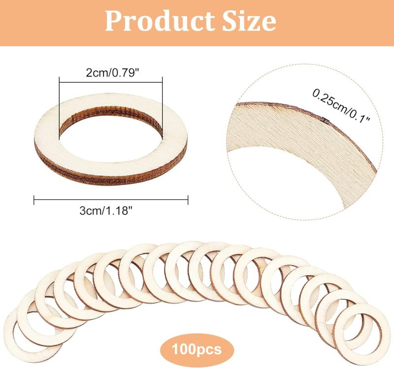 100 Stück 30mm Naturholz ringe – Wood Ring Blank Bewertung und Preis